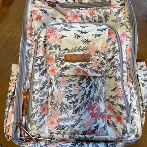 Ju-Ju-Be Pink and Gray Floral Baby Bag